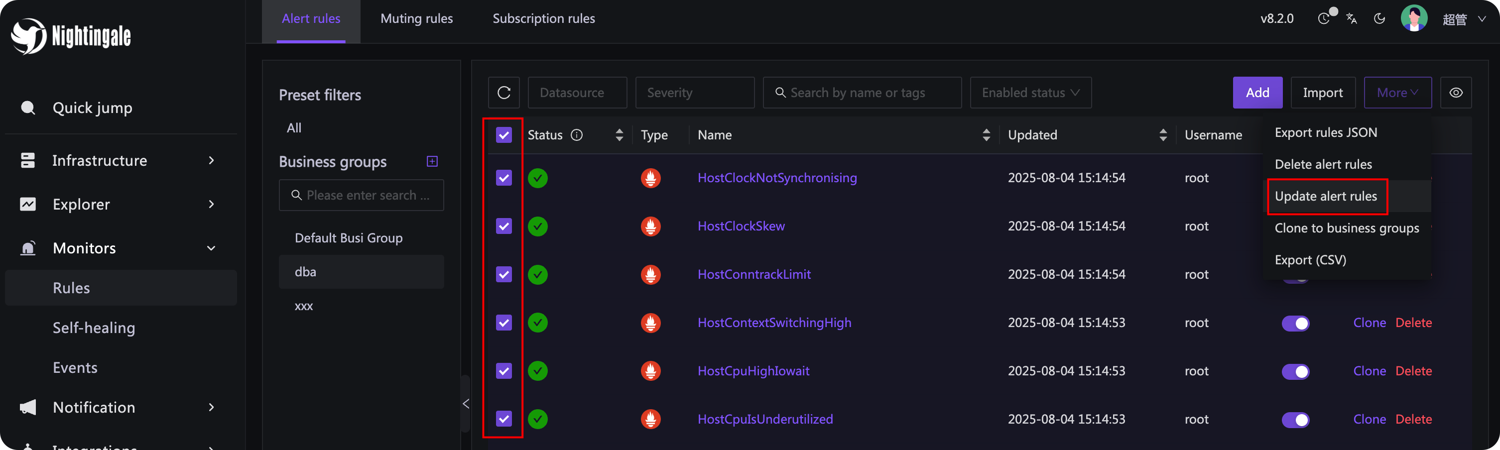Batch Update Alerting Rules