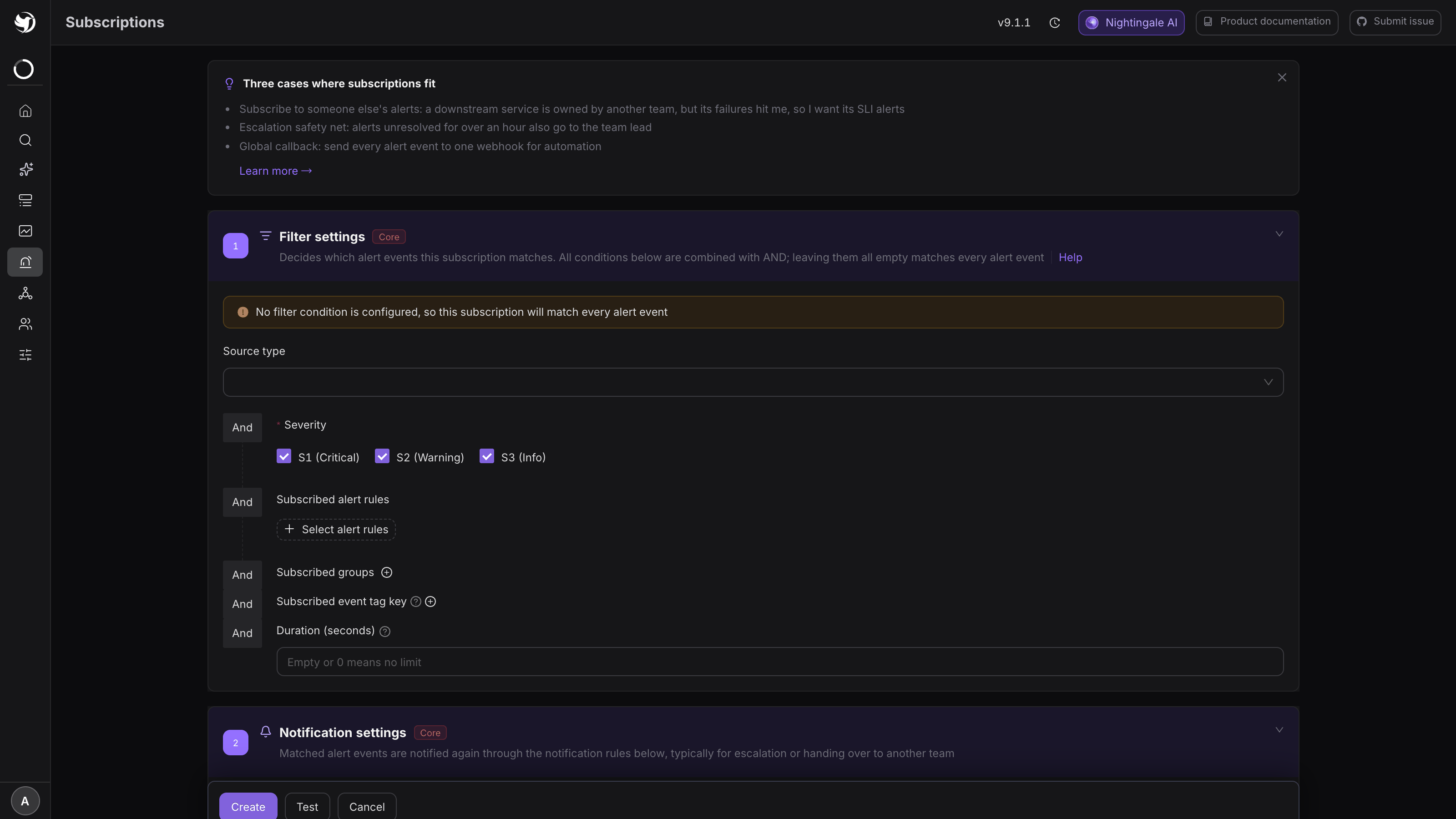 The subscription form