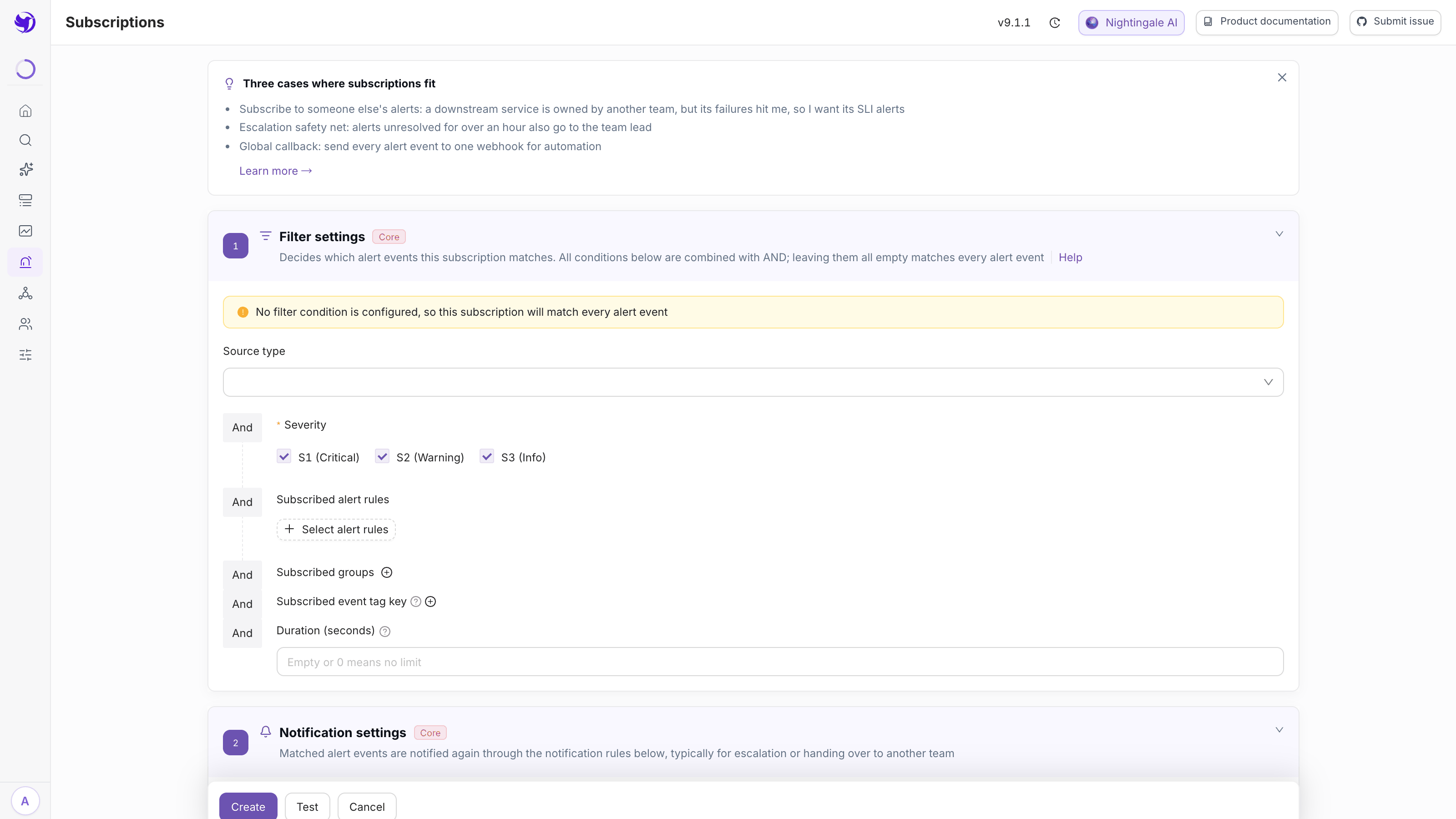 The subscription form