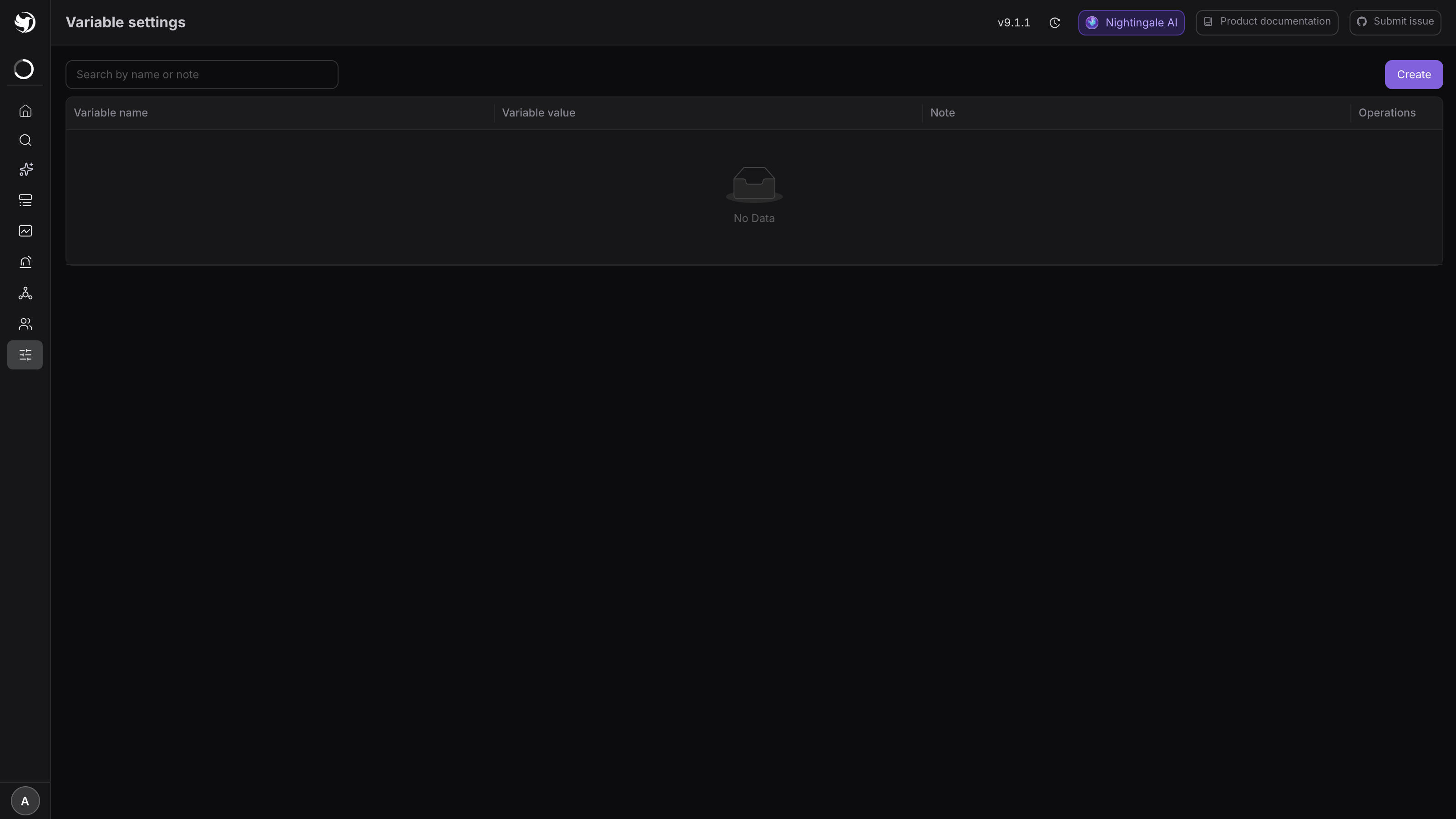 Variable settings