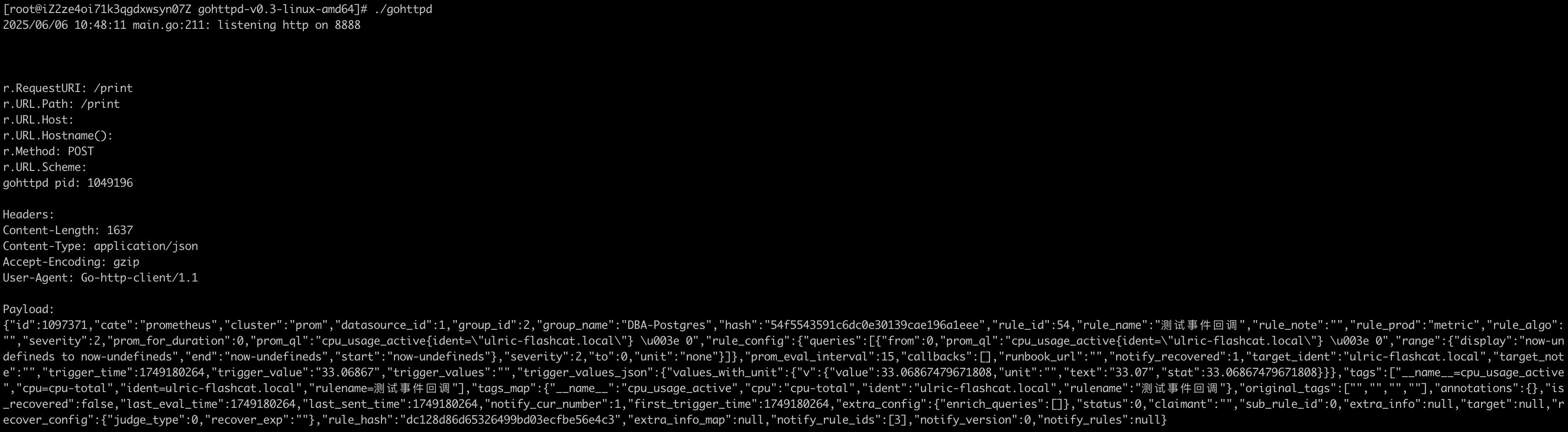 Webhook request
